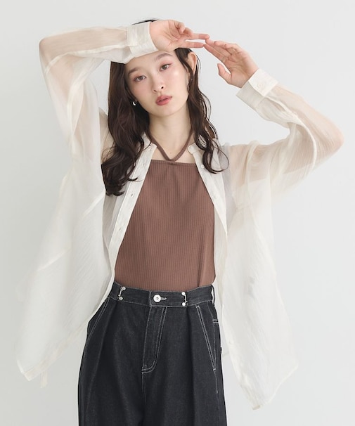 ウエストベルトシアーシャツ