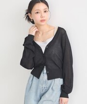 シアーラメVネックカーディガン