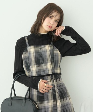 コットンツイルチェックビスチェ