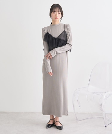 SET2点アシメチュールビスチェ＋ワンピース
