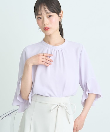 フリル7分袖ブラウス