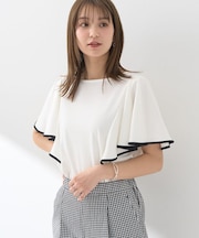 パイピングフレアスリーブカットソー