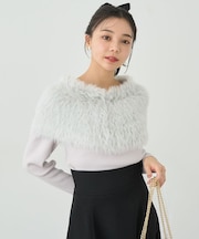 SET2点ケープ+リブニットプルオーバー