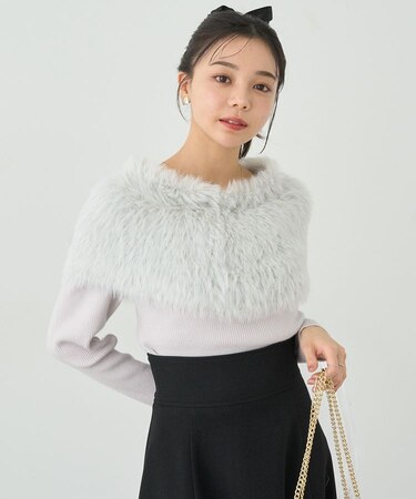 SET2点ケープ+リブニットプルオーバー