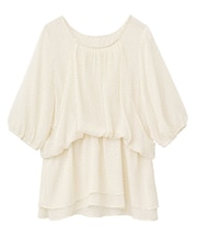 レイヤードライクドット柄ブラウス