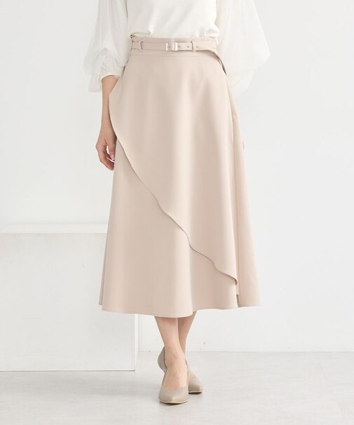 ベルト付きアシンメトリースカート
