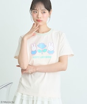 miffy/earth Rose ringer Tee