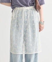 フラワー刺繍レイヤードスカート