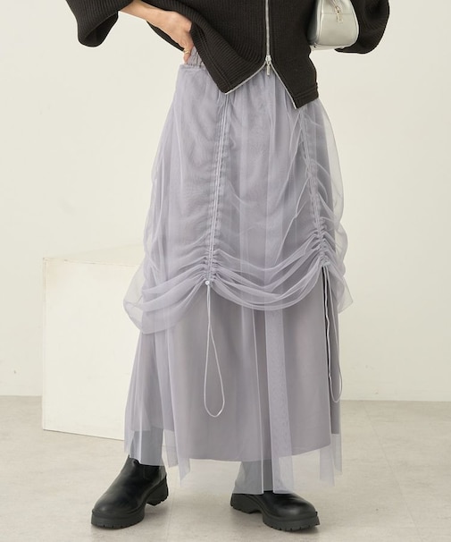 2wayドロストチュールスカート