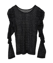 ギャザーショルダーカットレースプルオーバー