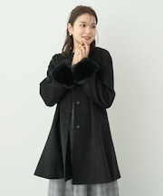 ファーカフスノーカラーコート