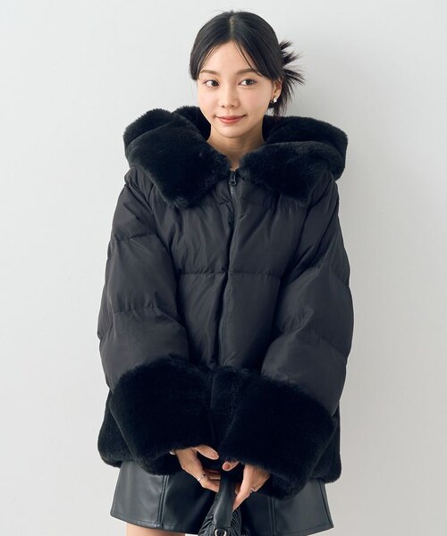 フードファー中綿ショートコート｜アースミュージックアンドエコロジー