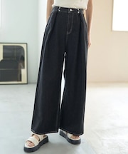 タックホックデニムパンツ