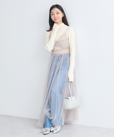 ねじりチュールキャミワンピース