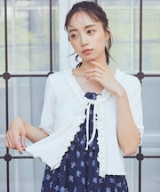 フリルカットリブカーディガン