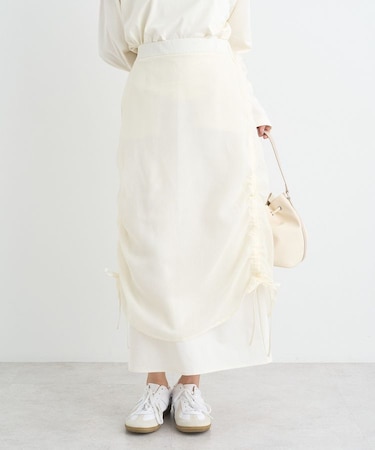 シフォンドロストレイヤードスカート
