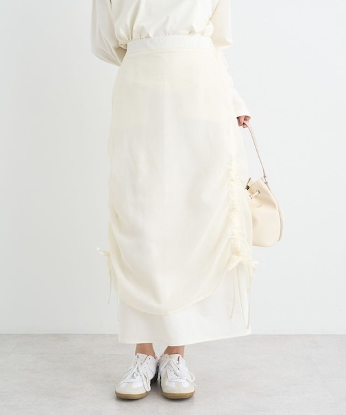 シフォンドロストレイヤードスカート