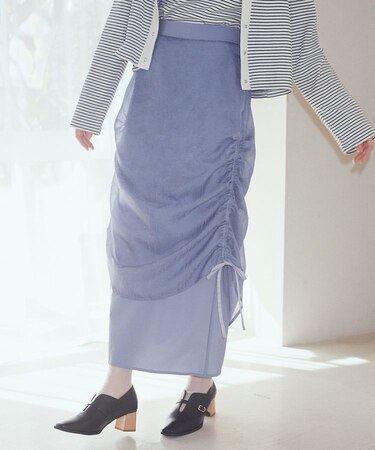 シフォンドロストレイヤードスカート