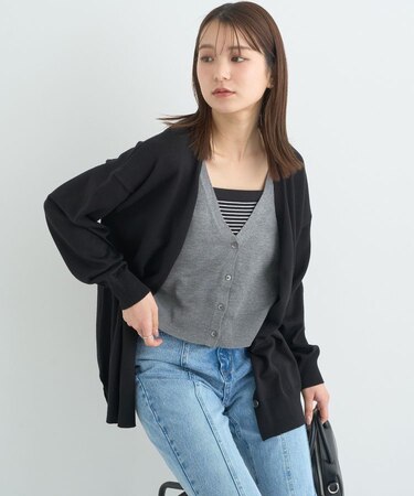 レイヤード風ニットカーディガン