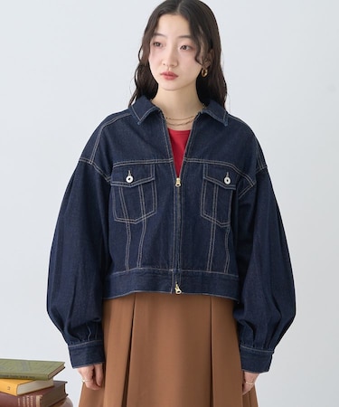ショートジップデニムジャケット
