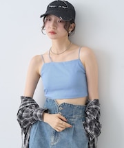 アシメショルダーショートキャミソール