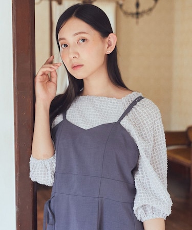 前後2wayミニフリンジブラウス