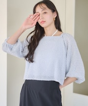 前後2wayミニフリンジブラウス