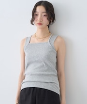 レイヤードカットタンクトップ