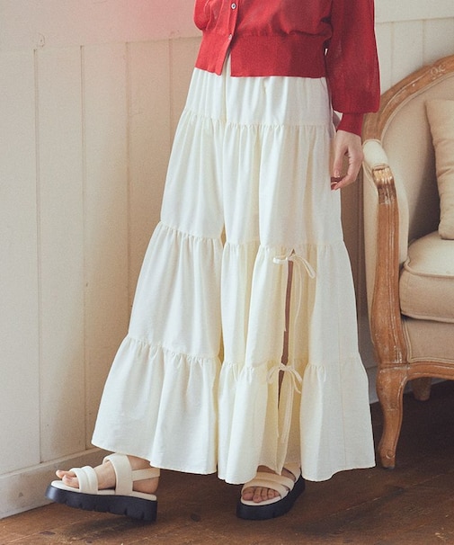 スリットリボンティアードスカート