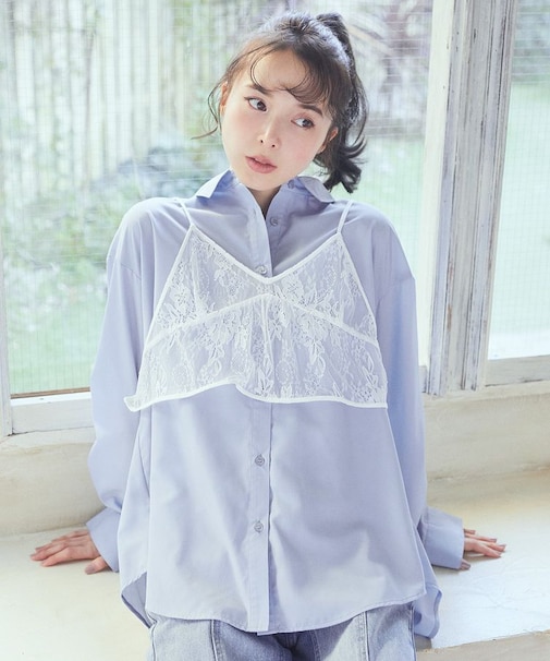 SET2点レースビスチェ+シャツ