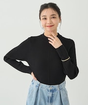 やわらかタッチハイネックリブニットプルオーバー
