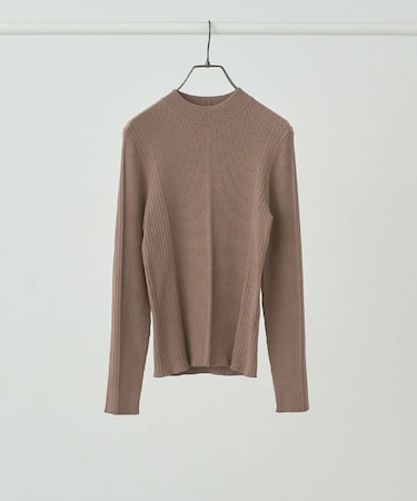 やわらかタッチハイネックリブニットプルオーバー