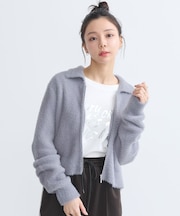 シャギージップカーディガン