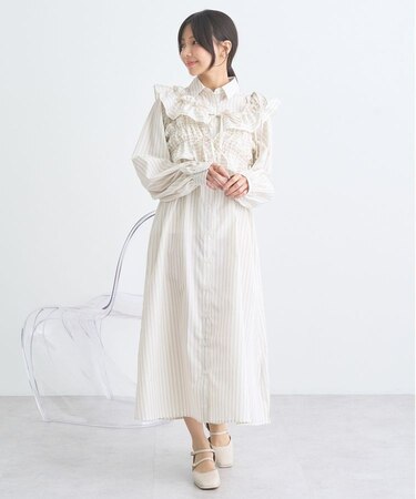 SET2点シャーリングビスチェ+シャツワンピース