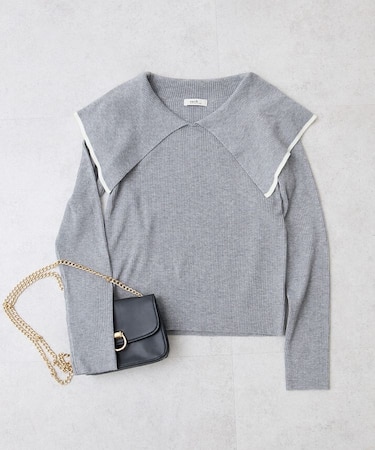 ビックカラーオフショルニットプルオーバー