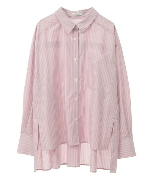 サイドスリットストライプオーバーシャツ