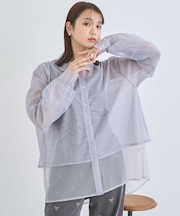 チュールレイヤードシャツ