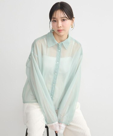 チュールレイヤードシャツ