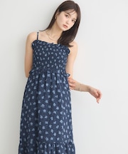 花柄シアーポップコーンキャミワンピース