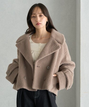 シャギーショートコート