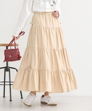 サイドリボンボリュームティアードスカート