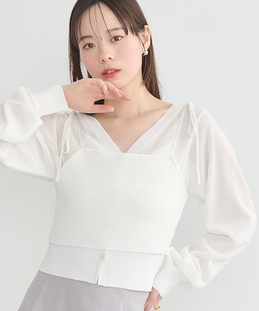 ラメリブニットビスチェ