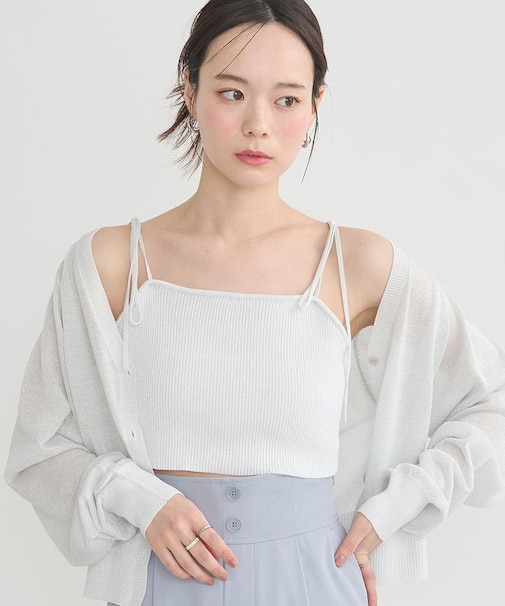 ラメリブニットビスチェ