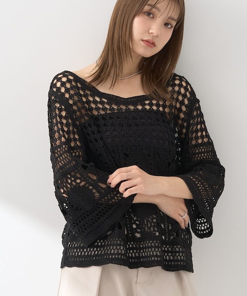 クロシェ風プルオーバー