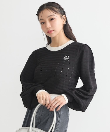 配色バックリボンプルオーバー