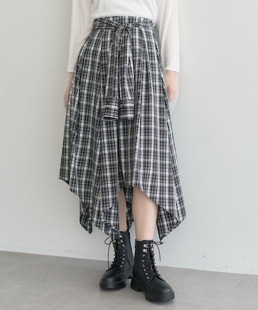 イレヘムチェックシャツスカート