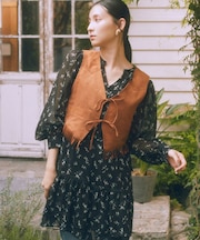 フラワー楊柳ティアードミニワンピース