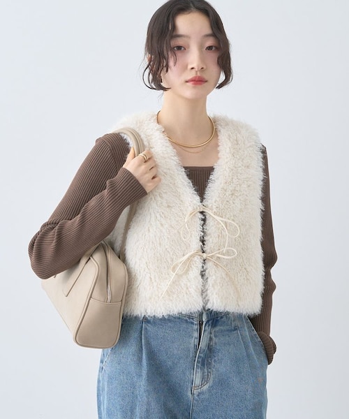 EPOCA THE SHOP フェイクファードッキングショートジレ フェイクファードッキングショートジレ|allureville OFFICIAL
