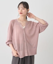 キーネックシアーカーディガン
