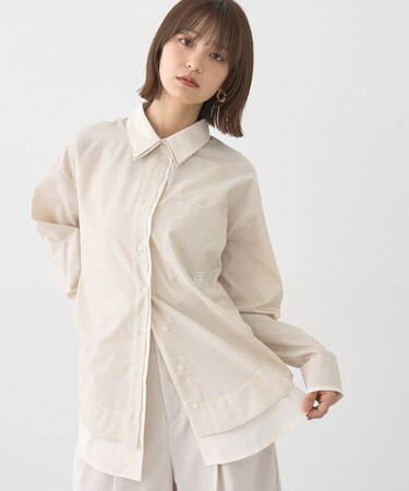 レイヤードストライプシャツ